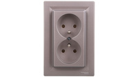 ASFORA Gniazdo 2x2P+PE aluminium EPH9800261