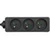 Przedłużacz Sieciowy Wtyk - 3x Gniazdo z Uziemieniem Listwa Zasilająca 1,5m 3x1mm 13A Czarny