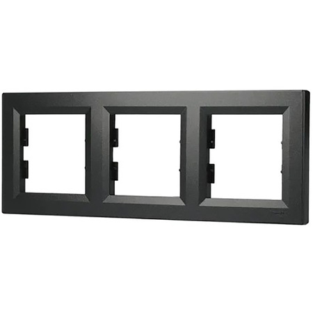 Ramka 3-krotna Pozioma Do Gniazda Potrójna Asfora Antracyt