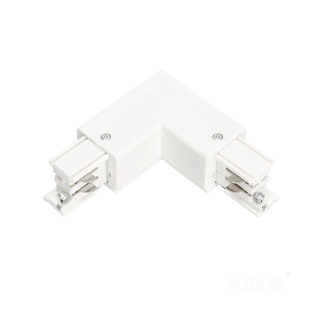 Łącznik do Szynoprzewodu 3-Obwodowy L Prawy Zewnętrzny Biały Kobi
