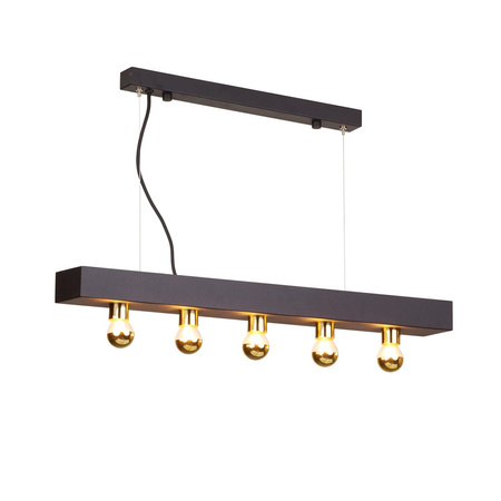 Lampa wisząca PHOENIX 5xE14 Prostokątna Rama Czarna Złota MZ5023 Milagro by Maciej Zień Stal