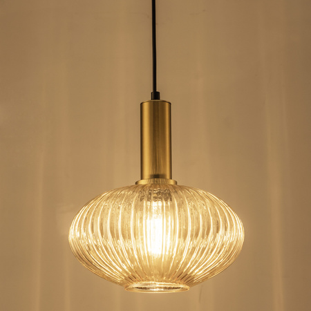 Lampa Wisząca Sufitowa NORFOLK E27 Zwis Bursztynowa GOLDLUX (Polux)