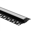 Profil Aluminiowy Natynkowy Czarny do LED do Płyt KARTON / GIPS 2m z Mlecznym Kloszem i Zaślepkami Ecolight