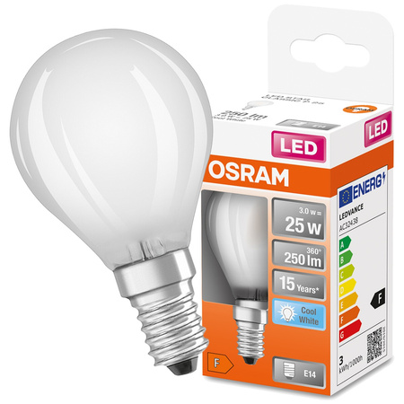 Żarówka LED E14 P45 3W = 25W 250lm 4000K Neutralna 300° OSRAM STAR Retrofit CLASSIC