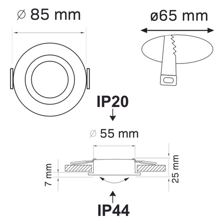 Oprawa Podtynkowa Punktowa Spot MR16 Czarna IP44 12V NEPTUN Sanico Goldlux