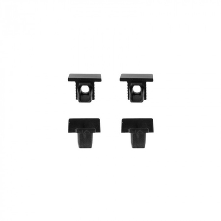 Profil Aluminiowy LED Wpuszczany Podtynkowy Czarny 1m z Kloszem Mlecznym do Taśm LED + Zaślepki seria PW Ecolight