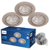 3x Oprawa Podtynkowa Wpuszczana LED 5.5W 350lm 2700K Nikiel Sparkle Philips
