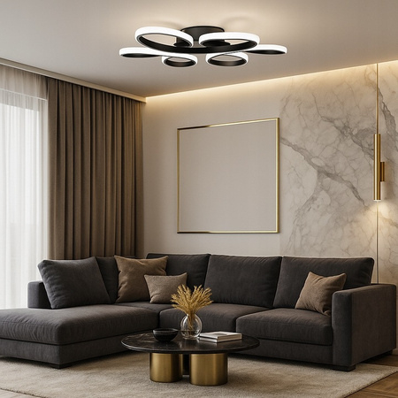 Lampa Sufitowa Żyrandol LED GALAXIS VIRGO 72W czarny + Pilot