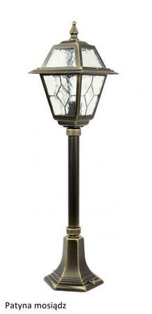 Lampa Ogrodowa Zewnętrzna Słupek LATARNIA E27 Witraż K 5002/3 N 80cm czarny Su-Ma
