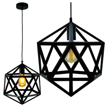 Lampa Wisząca Sufitowa GEOMETRYCZNA IL MIO DENMARK 1xE27 Czarna - GOLDLUX (Polux)