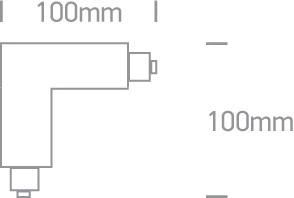 Łącznik szynoprzewodu zasilający kątowy PRAWY czarny