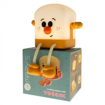 Lampka Nocna Dziecięca LED 1W 3000K Ciepła USB Akumulatorowa 1200mAh Pomarańczowa|Biała TOŚCIK MARY'S