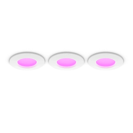 3x Panel LED Oprawa Podtynkowa Wpuszczana 8.3W 1000lm IP44 White and Color Ambiance RGB + TW Biała Inteligentna SMART Zigbee Bluetooth Slim Downlights Philips HUE