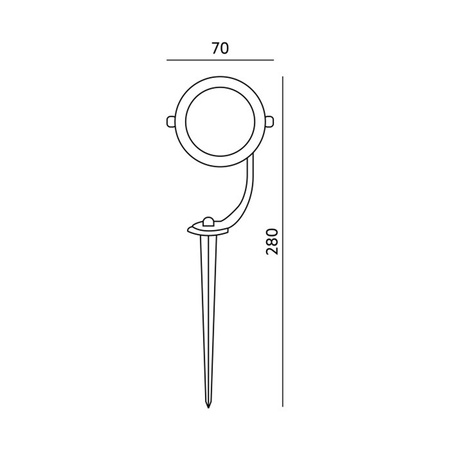 Lampa Ogrodowa Reflektor Wbijany Zewnętrzny 1x GU10 IP65 Czarny Blake Uno Kobi