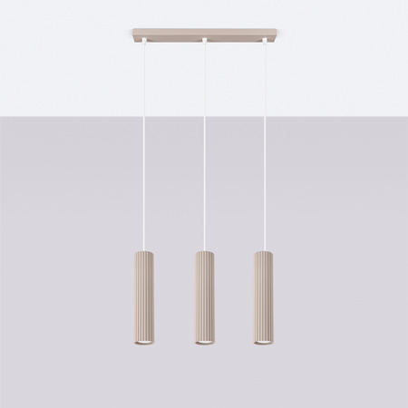 Lampa Wisząca Sufitowa 3x GU10 Aluminiowa Taupe Karbon Deep Space SL.1774 Sollux