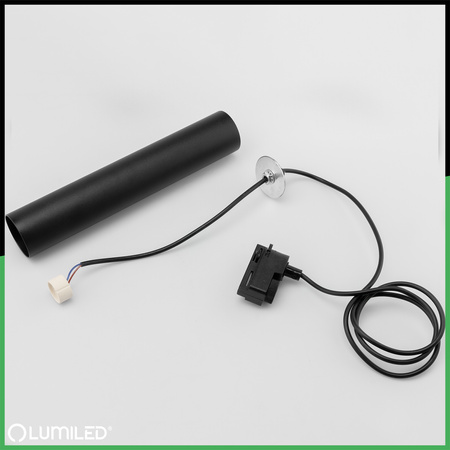 Lampa Wisząca Szynoprzewód Zwis Szyna 29cm Reflektor GU10 LED SOPLO Czarny LUMILED