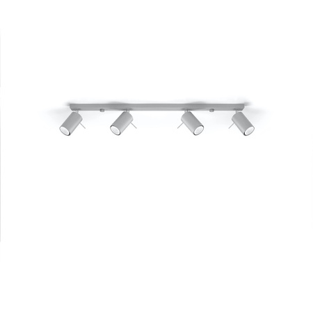 Lampa Sufitowa Oprawa Natynkowa 4x GU10 SPOT TUBA Reflektor Ruchoma Minimalistyczna Tubularna Szara Nowoczesna Ring Sollux