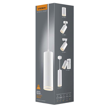 Lampa Wisząca Sufitowa TUBA Oprawa Oświetleniowa 1x GU10 TATUM Biała Videx