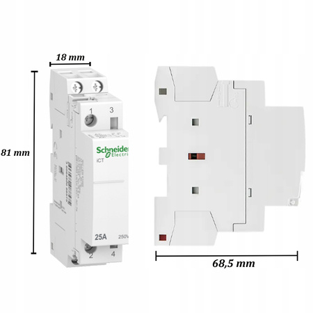 Stycznik Modułowy 25A 2P Przekaźnik IP20 Schneider