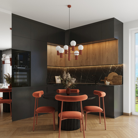 Lampa Wisząca Żyrandol 6x G9 Aluminiowa Ochra czerwona Halo French Sky SL.1833 Sollux