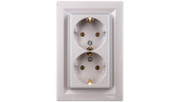 ASFORA Gniazdo podwójne SCHUKO aluminium EPH9900161