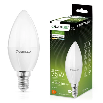 Żarówka LED E14 B35 10W = 75W 990lm 4000K Neutralna 180° LUMILED