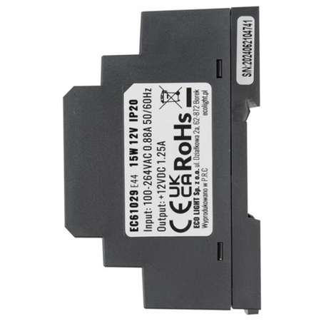 Zasilacz Na Szynę Led DIN Premium Line 12V 15W Ecolight