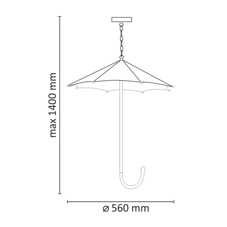 Lampa Wisząca Sufitowa Żyrandol 3xE27 PARASOL Czarna - GOLDLUX (Polux)