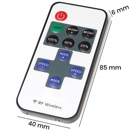 Ściemniacz Do Taśm LED Sterownik Radiowy z Pilotem MINI RF DC 6A