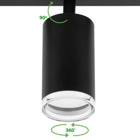 Lampa Sufitowa Reflektor LED Spot 3x GU10 IP44 ADERO Czarna Lumiled