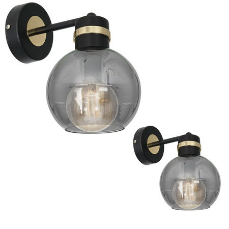 Lampa Ścienna Kinkiet OMEGA Czarna Złota 1xE27 Milagro
