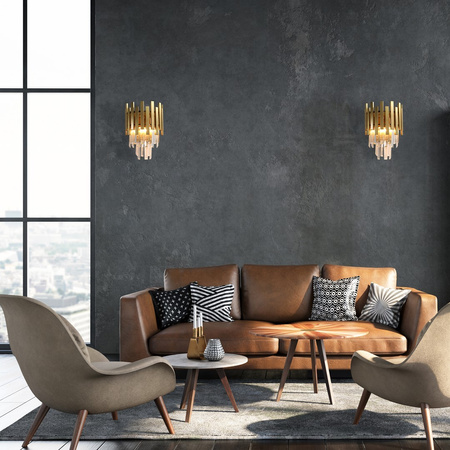 Lampa Ścienna Kinkiet ASPEN Złota 2xE14 Milagro