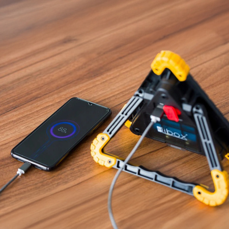 Latarka Ostrzegawcza Akumulatorowa 10W 1600lm COB LED Uchwyt 180° i USB