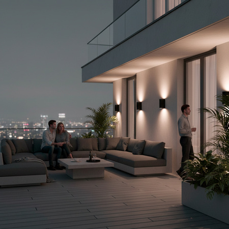 Kinkiet Ogrodowy Elewacyjny Lampa Zewnętrzna 2xGU10 ALLIUM Czarna LUMILED