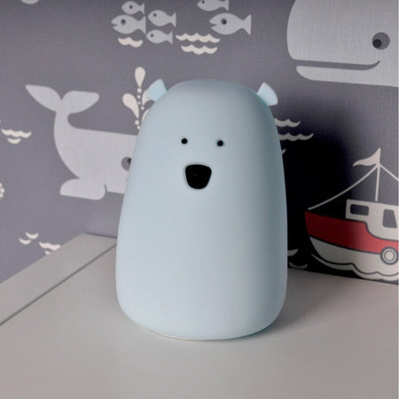 Lampka dekoracyjna nocna LED RGB z akumulatorem MIŚ Niebieski GOLDLUX (Polux)