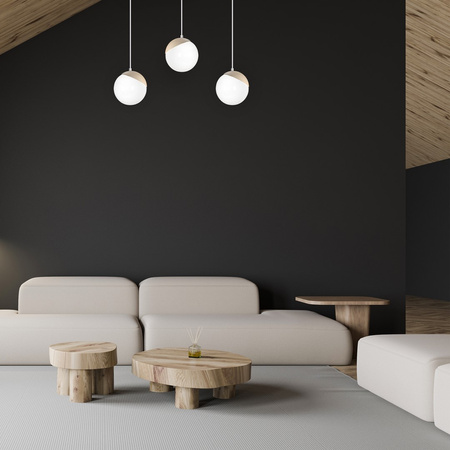 Lampa Wisząca Sufitowa SFERA Drewniana 3xE14 Milagro