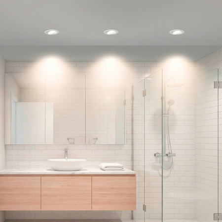 Oprawa HALOGENOWA Podtynkowa Ruchoma Okrągła AURELI Biała Blacha MR16 GU10