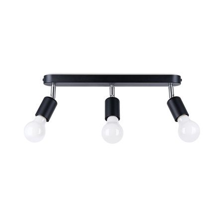 Lampa Sufitowa Listwa Oświetleniowa 3x E27 Tuba Ruchoma Czarna Minimalistyczna Fornes Sollux