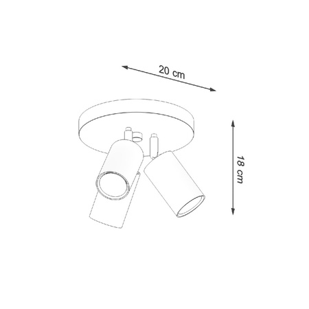 Lampa Sufitowa Oprawa Natynkowa SPOT TUBA Reflektor 3x GU10 Ruchoma Tubularna Czarna Nowoczesna Ring Sollux