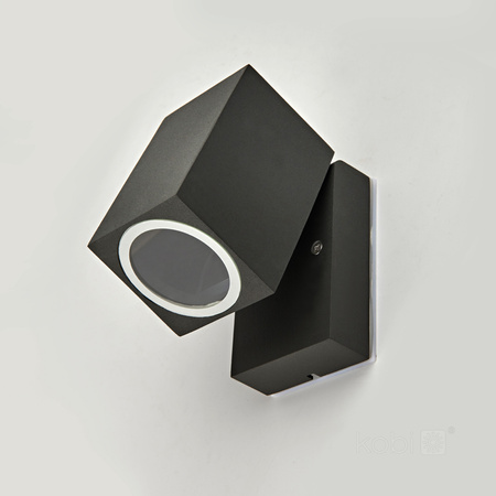 Lampa Ogrodowa Kinkiet Elewacyjny Zewnętrzny GU10 IP44 Czarna Quazar Kobi