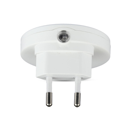 Lampka orientacyjna nocna LED 0.45W 3000K Z czujnikiem zmierzchu Okrągła Biała Samsung Chip VT-83 V-TAC