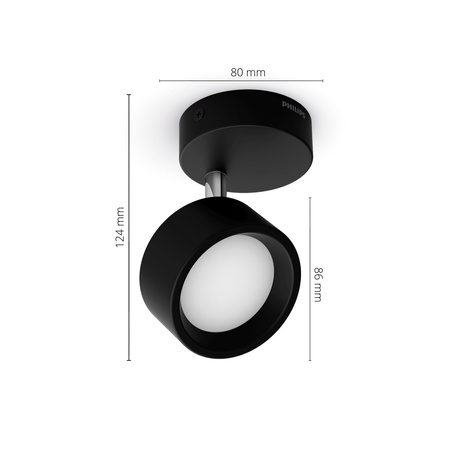 Lampa Ścienna Kinkiet LED 5.5W 550lm 2700K Czarna Bracia Philips