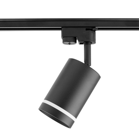 Zestaw Szyna Oświetleniowa Szynoprzewód 2m + 4x Reflektor Szynowy LED GU10 Czarny z Pierścieniem Dekoracyjnym