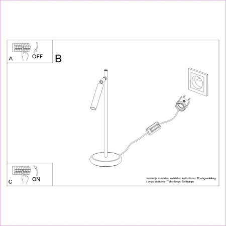 Lampa Biurkowa Stojąca Stołowa Nocna Szkolna 1x G9 Złota Pastelo Ocean Green SL.1470 Sollux