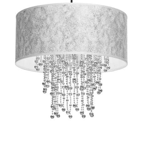 Lampa wisząca ALMERIA 1xE27 Elegancka Sznury Korali Srebrna MLP6436 Milagro Metal + Tworzywo sztuczne+ Tkanina