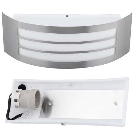 Kinkiet Ogrodowy Elewacyjny Lampa Zewnętrzna E27 INOX IP44 DORIS