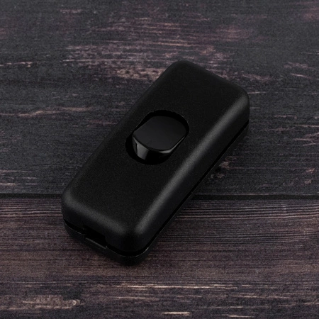 Włącznik przełącznik kołyskowy na przewód zatrzaskowy czarny