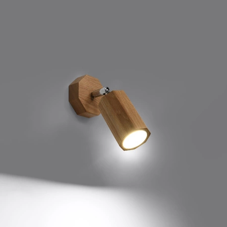 Lampa Ścienna Oprawa Natynkowa Kinkiet GU10 SPOT TUBA Reflektor Ruchoma Geometryczna Brązowa Skandynawska Zeke Sollux