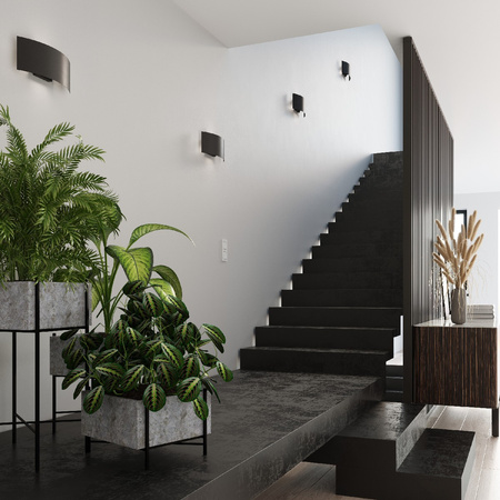 Lampa Ścienna Kinkiet 2x G9 Prostokątna Czarna Nowoczesna Magnus Sollux