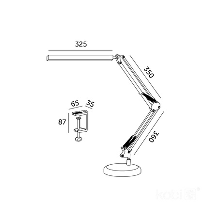 Lampka Biurkowa Stołowa LED 14W 800lm CCT 120° Akumulatorowa Czarna Tenuix Kobi